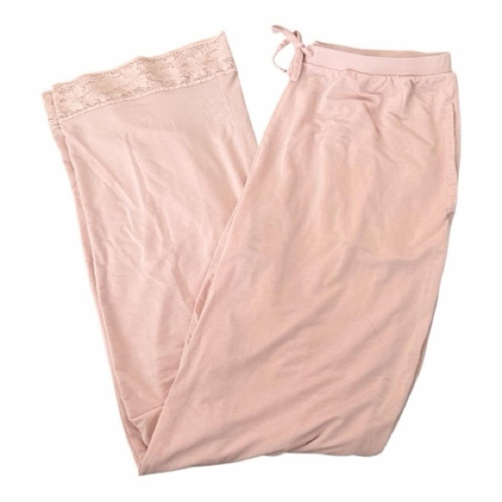 Tommy John Second Skin Small Pajamas Pant Lace Trim Sleep Blush Pink Modal